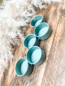 Muted green | metal tea light holder | indoor and outdoor | candle holder