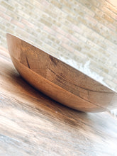 Load image into Gallery viewer, Neutral mango wood and light grey | statement bowl
