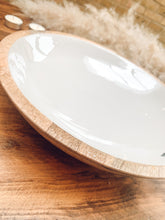 Load image into Gallery viewer, Neutral mango wood and light grey | statement bowl
