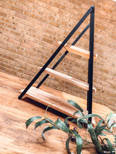 Load image into Gallery viewer, Triple layer | mango wood and black metal | serving tower | antipasti boards | serving boards
