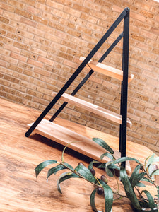 Triple layer | mango wood and black metal | serving tower | antipasti boards | serving boards