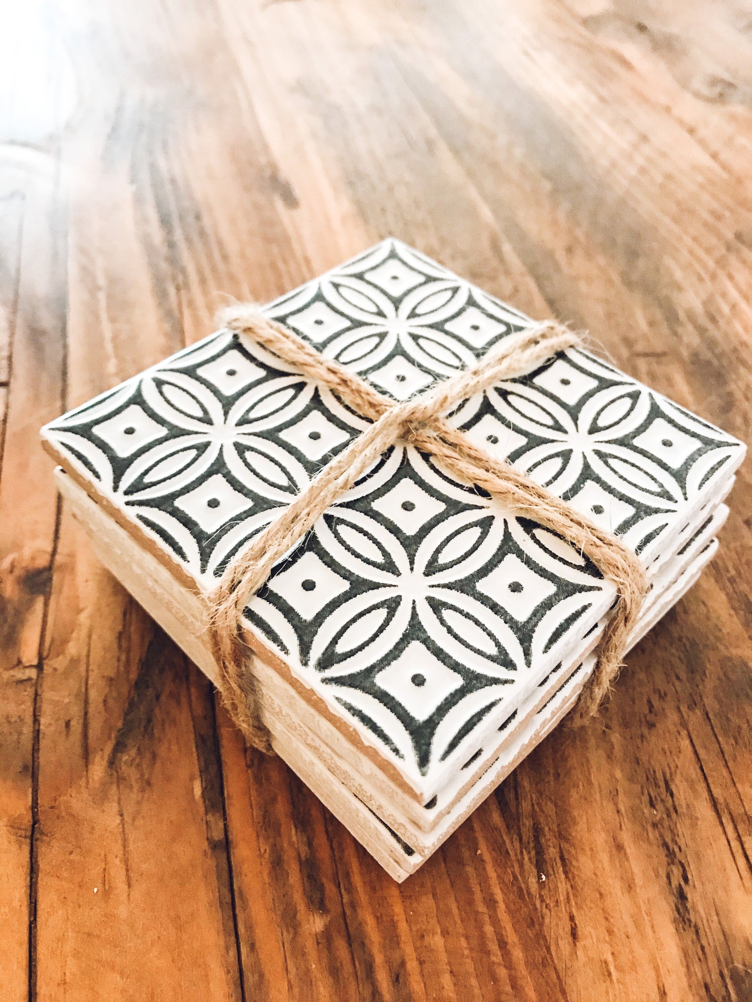 Patterned Coasters Monochrome | multi pattern | ceramic coaster | set of five – Coast + Capri