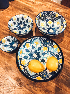 Mediterranean print | small snack bowl | salad bowl | side bowl