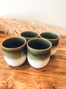 Green ombré | flat white | coffee cups | set of four