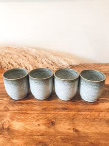 Textured black | flat white | coffee cups | set of four