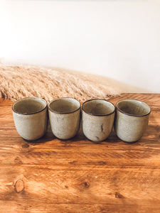 Textured black | flat white | coffee cups | set of four