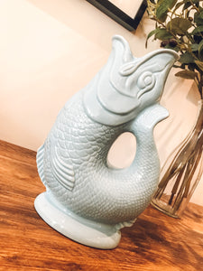 Pale blue | ceramic gluggle jug | water jug | fish vase | handmade in England