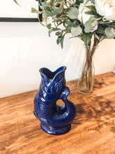 Load image into Gallery viewer, Sage green | ceramic gluggle jug | water jug | fish vase | handmade in England
