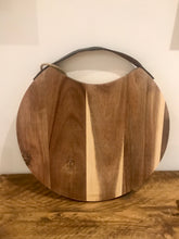Load image into Gallery viewer, Round wooden board | natural acacia | cheese board | serving plank | serving board | antipasti board

