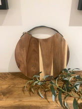 Load image into Gallery viewer, Round wooden board | natural acacia | cheese board | serving plank | serving board | antipasti board
