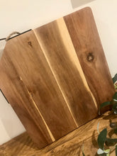 Load image into Gallery viewer, Square wooden board | natural acacia | cheese board | serving plank | serving board | antipasti board
