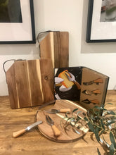 Load image into Gallery viewer, Square wooden board | natural acacia | cheese board | serving plank | serving board | antipasti board
