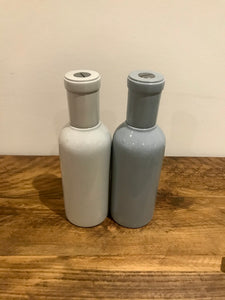 Salt and pepper mill set | smooth matt ceramic | white and stone