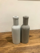 Load image into Gallery viewer, Salt and pepper mill set | smooth matt ceramic | white and stone
